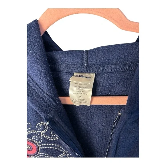 Disney Women's Eeyore Navy Blue Long Sleeve Full Zip Fleece Hoodie Size 2X - Picture 3 of 6